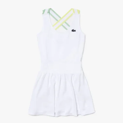 VESTIDO LACOSTE SPORT CORTO CRUZADO BLANCO