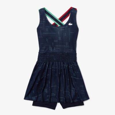 VESTIDO LACOSTE SPORT CORTO CRUZADO MARINO